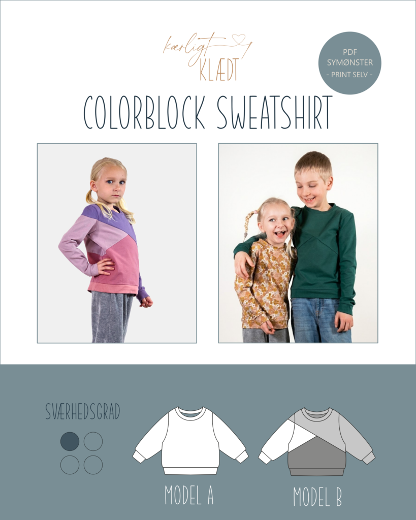 Color Block sweatshirt sy mønster