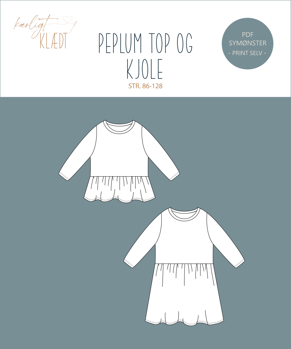 Peplum Top og Kjole PDF mønster - Billede 9